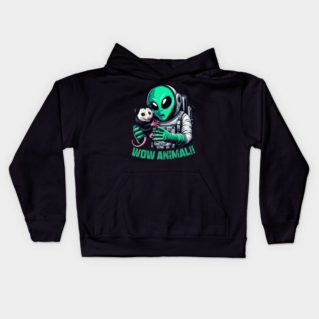 Aliens And Opossum Kids Hoodie by MoDesigns22 